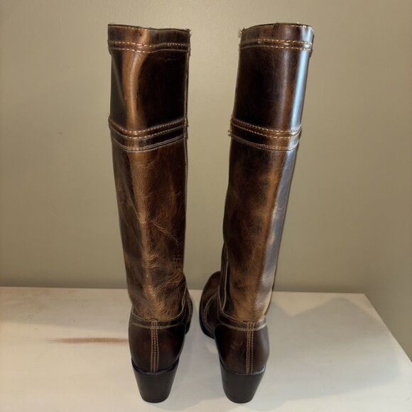 Frye White Label Tall Campus Pull On Boots Women's Size 8.5 B Distressed Brown - Picture 2 of 15
